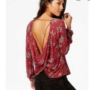 Free people open back long sleeve shirt